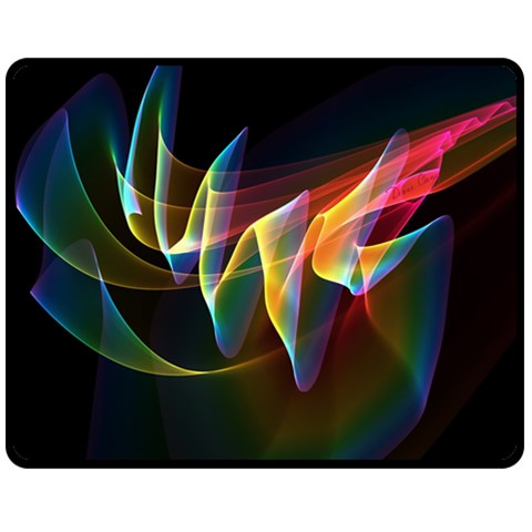 Northern Lights, Abstract Rainbow Aurora Fleece Blanket (Medium)  from ArtsNow.com 60 x50  Blanket Front