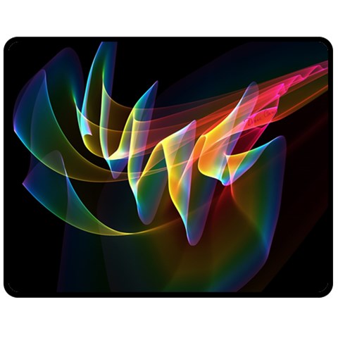 Northern Lights, Abstract Rainbow Aurora Double Sided Fleece Blanket (Medium)  from ArtsNow.com 58.8 x47.4  Blanket Back