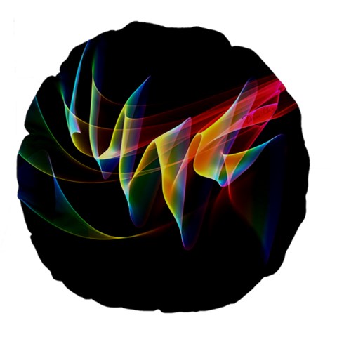 Northern Lights, Abstract Rainbow Aurora Large 18  Premium Flano Round Cushions from ArtsNow.com Front