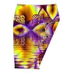 Golden Violet Crystal Palace, Abstract Cosmic Explosion Midi Wrap Pencil Skirt from ArtsNow.com  Front Right 