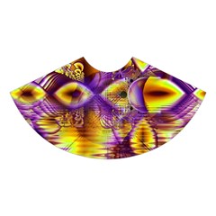 Golden Violet Crystal Palace, Abstract Cosmic Explosion Midi Sleeveless Dress from ArtsNow.com Skirt Front