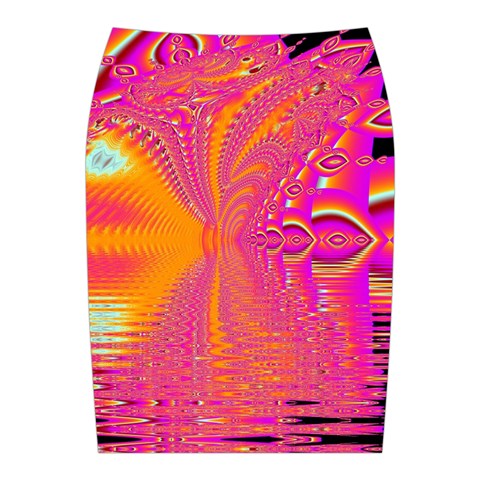 Magenta Boardwalk Carnival, Abstract Ocean Shimmer Midi Wrap Pencil Skirt from ArtsNow.com Back