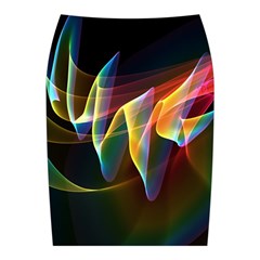 Northern Lights, Abstract Rainbow Aurora Midi Wrap Pencil Skirt from ArtsNow.com Back