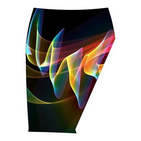 Northern Lights, Abstract Rainbow Aurora Midi Wrap Pencil Skirt from ArtsNow.com  Front Right 