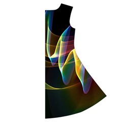 Northern Lights, Abstract Rainbow Aurora Short Sleeve V Back Right