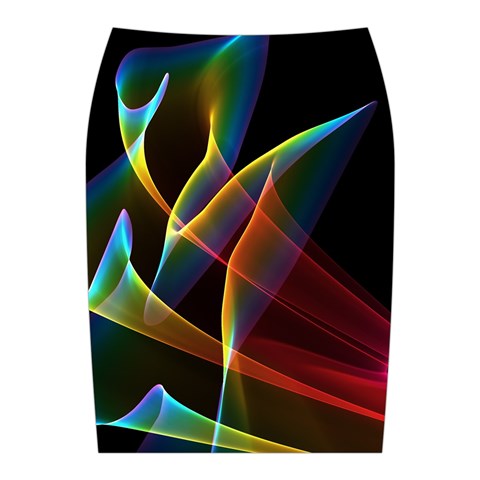 Peacock Symphony, Abstract Rainbow Music Midi Wrap Pencil Skirt from ArtsNow.com Back