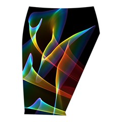 Peacock Symphony, Abstract Rainbow Music Midi Wrap Pencil Skirt from ArtsNow.com  Front Right 