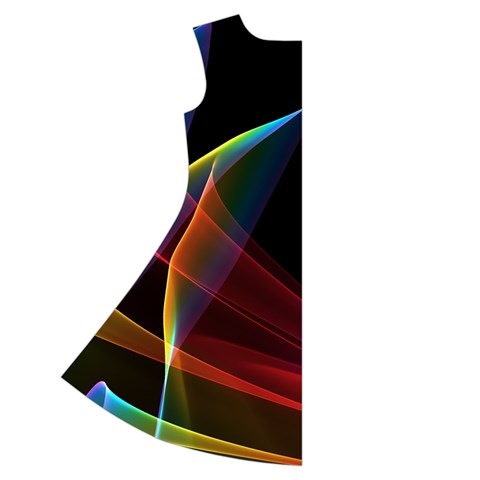 Peacock Symphony, Abstract Rainbow Music Short Sleeve V Back Left