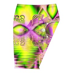 Raspberry Lime Mystical Magical Lake, Abstract  Midi Wrap Pencil Skirt from ArtsNow.com  Front Right 