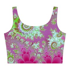 Raspberry Lime Surprise, Abstract Sea Garden  Midi Sleeveless Dress from ArtsNow.com Top Back