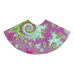 Raspberry Lime Surprise, Abstract Sea Garden  Midi Sleeveless Dress from ArtsNow.com Skirt Front