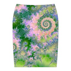 Rose Apple Green Dreams, Abstract Water Garden Midi Wrap Pencil Skirt from ArtsNow.com Back