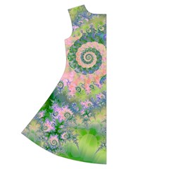 Rose Apple Green Dreams, Abstract Water Garden Short Sleeve V Back Left