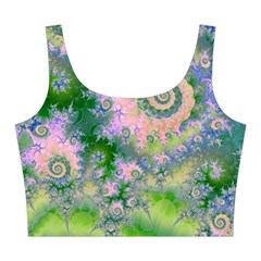 Rose Apple Green Dreams, Abstract Water Garden Midi Sleeveless Dress from ArtsNow.com Top Back