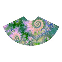 Rose Apple Green Dreams, Abstract Water Garden Midi Sleeveless Dress from ArtsNow.com Skirt Front