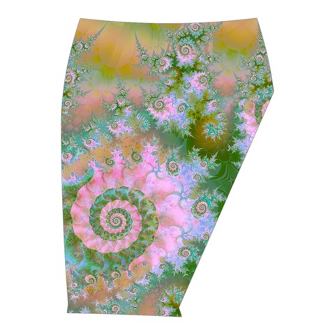 Rose Forest Green, Abstract Swirl Dance Midi Wrap Pencil Skirt from ArtsNow.com  Front Right 