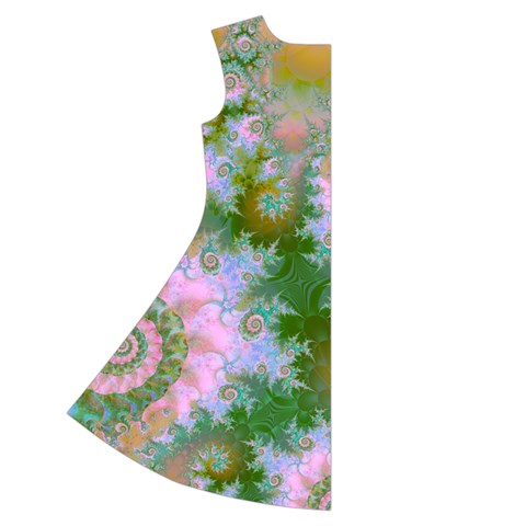 Rose Forest Green, Abstract Swirl Dance Short Sleeve V Back Left