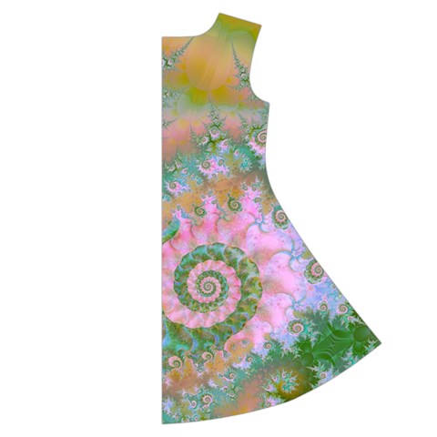 Rose Forest Green, Abstract Swirl Dance Short Sleeve V Back Right