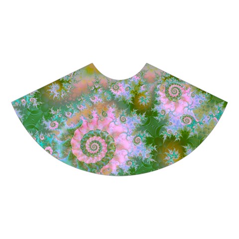 Rose Forest Green, Abstract Swirl Dance Midi Sleeveless Dress from ArtsNow.com Skirt Back