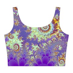 Sea Shell Spiral, Abstract Violet Cyan Stars Midi Sleeveless Dress from ArtsNow.com Top Front