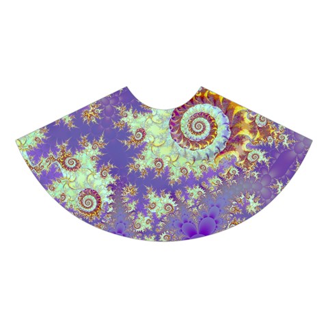 Sea Shell Spiral, Abstract Violet Cyan Stars Midi Sleeveless Dress from ArtsNow.com Skirt Front