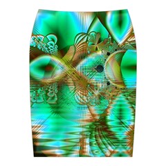 Spring Leaves, Abstract Crystal Flower Garden Midi Wrap Pencil Skirt from ArtsNow.com Back