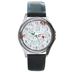 christmas  Manatee Round Metal Watch