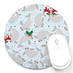 christmas  Manatee Round Mousepad