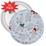 christmas  Manatee 3  Button (10 pack)