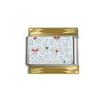 christmas  Manatee Gold Trim Italian Charm (9mm)