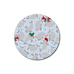 christmas  Manatee Rubber Round Coaster (4 pack)