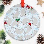 christmas  Manatee Round Ornament (Two Sides)