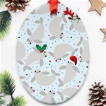 christmas  Manatee Oval Ornament (Two Sides)