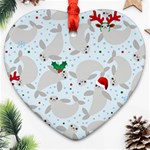 christmas  Manatee Heart Ornament (Two Sides)