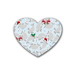 christmas  Manatee Rubber Coaster (Heart)