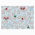 christmas  Manatee Large Glasses Cloth