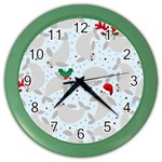 christmas  Manatee Color Wall Clock