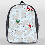 christmas  Manatee School Bag (Large)