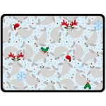 christmas  Manatee Fleece Blanket (Large)