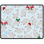 christmas  Manatee Fleece Blanket (Medium)