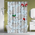 christmas  Manatee Shower Curtain 48  x 72  (Small)