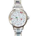 christmas  Manatee Round Italian Charm Watch