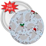 christmas  Manatee 3  Button (100 pack)