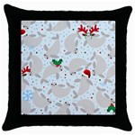 christmas  Manatee Throw Pillow Case (Black)