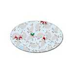 christmas  Manatee Sticker Oval (10 pack)