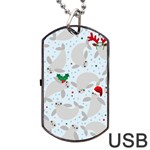 christmas  Manatee Dog Tag USB Flash (One Side)