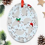 christmas  Manatee Ornament (Oval Filigree)