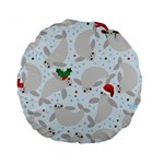 christmas  Manatee Standard 15  Premium Round Cushion 