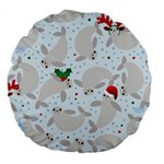 christmas  Manatee Large 18  Premium Round Cushion 