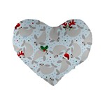 christmas  Manatee Standard 16  Premium Heart Shape Cushion 